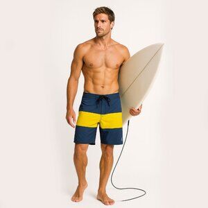Volcom Men's Tri-Color Striped Board Shorts - Size 34